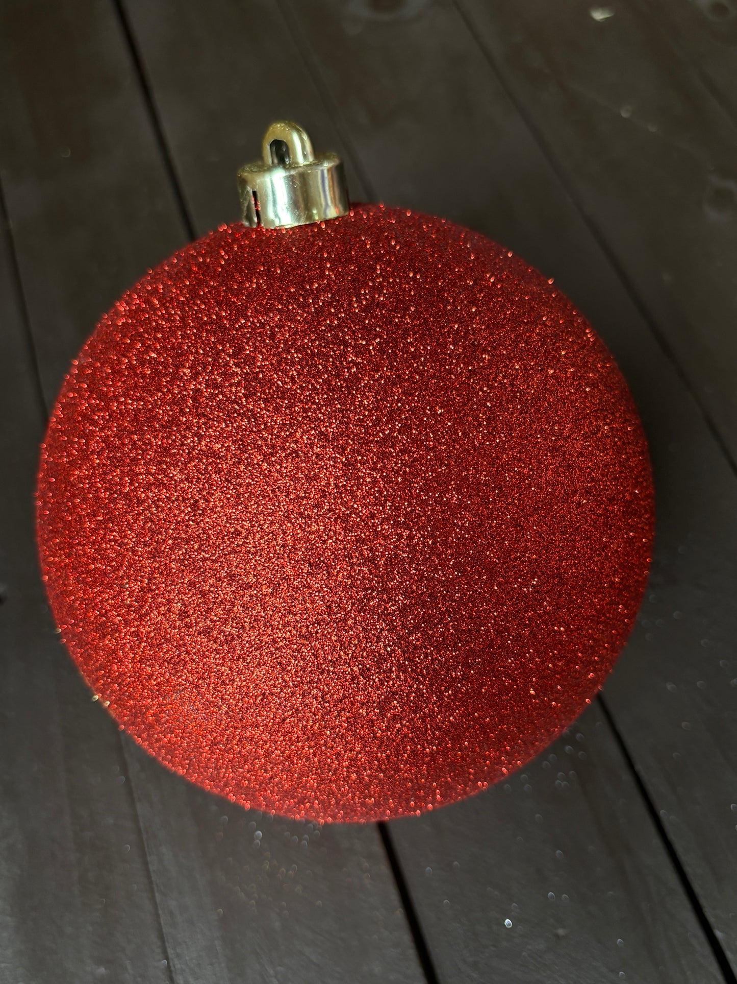 15cm GLITTER BAUBLE RED