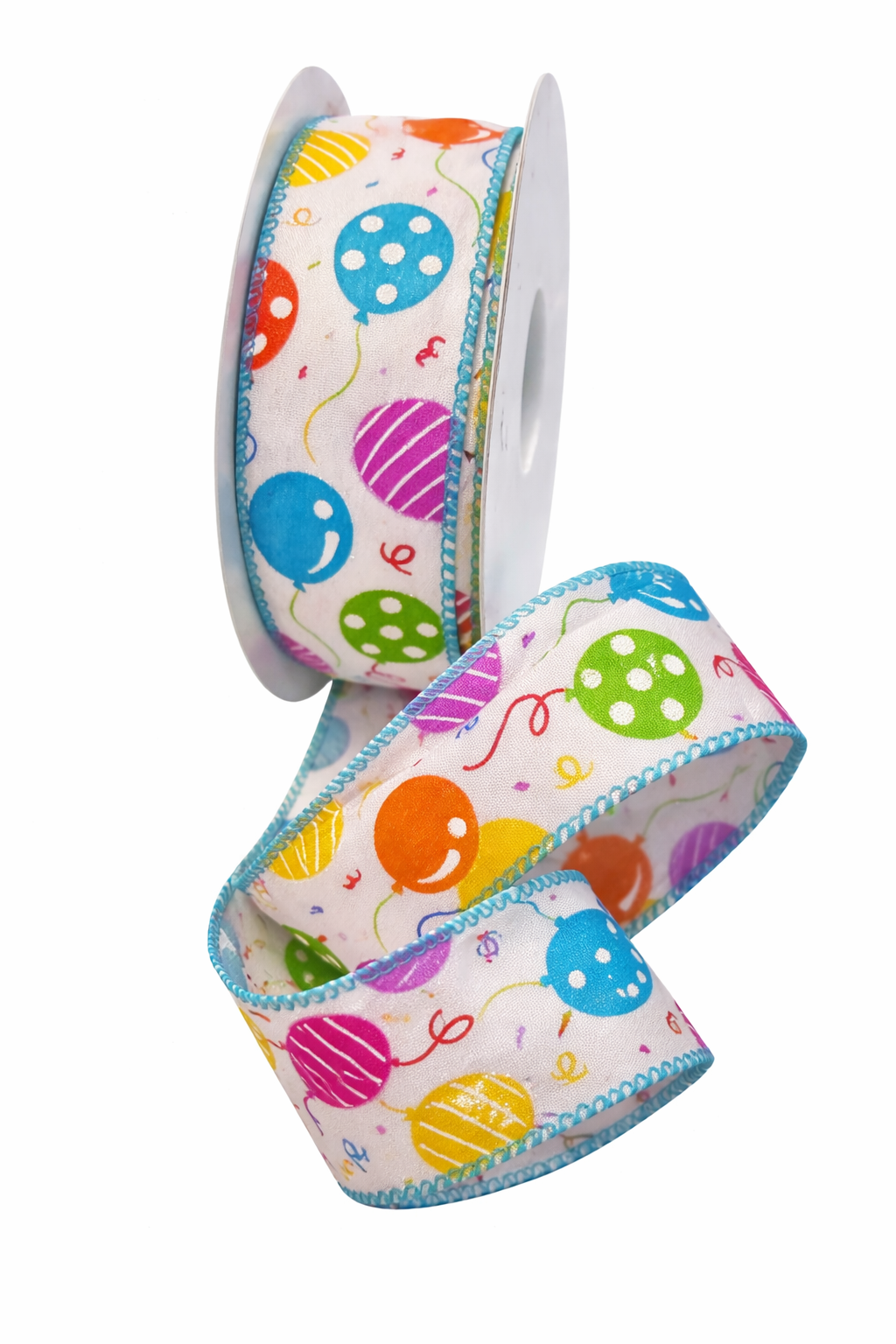 1.5inch WIRED GLITTER BALLOON MULTI COLOUR RIBBON - SOLD PER 5 METRE