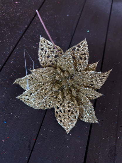 ASSORTED BAG 12cm FILIGREE POINSETTIA x 14pcs