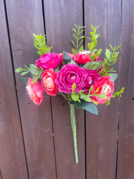 SMALL 9 HEAD ROSE PINK & CORAL