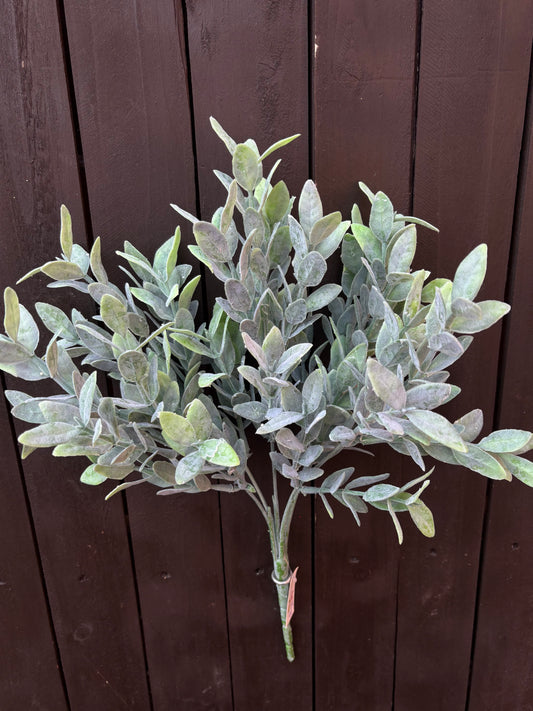 40cm LARGE PLASTIC FLOCKED GREENERY BUSH