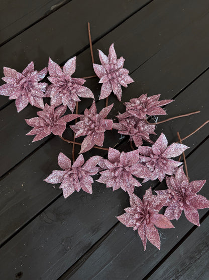 BAG 12cm SINGLE POINSETTIA x 12pcs PINK