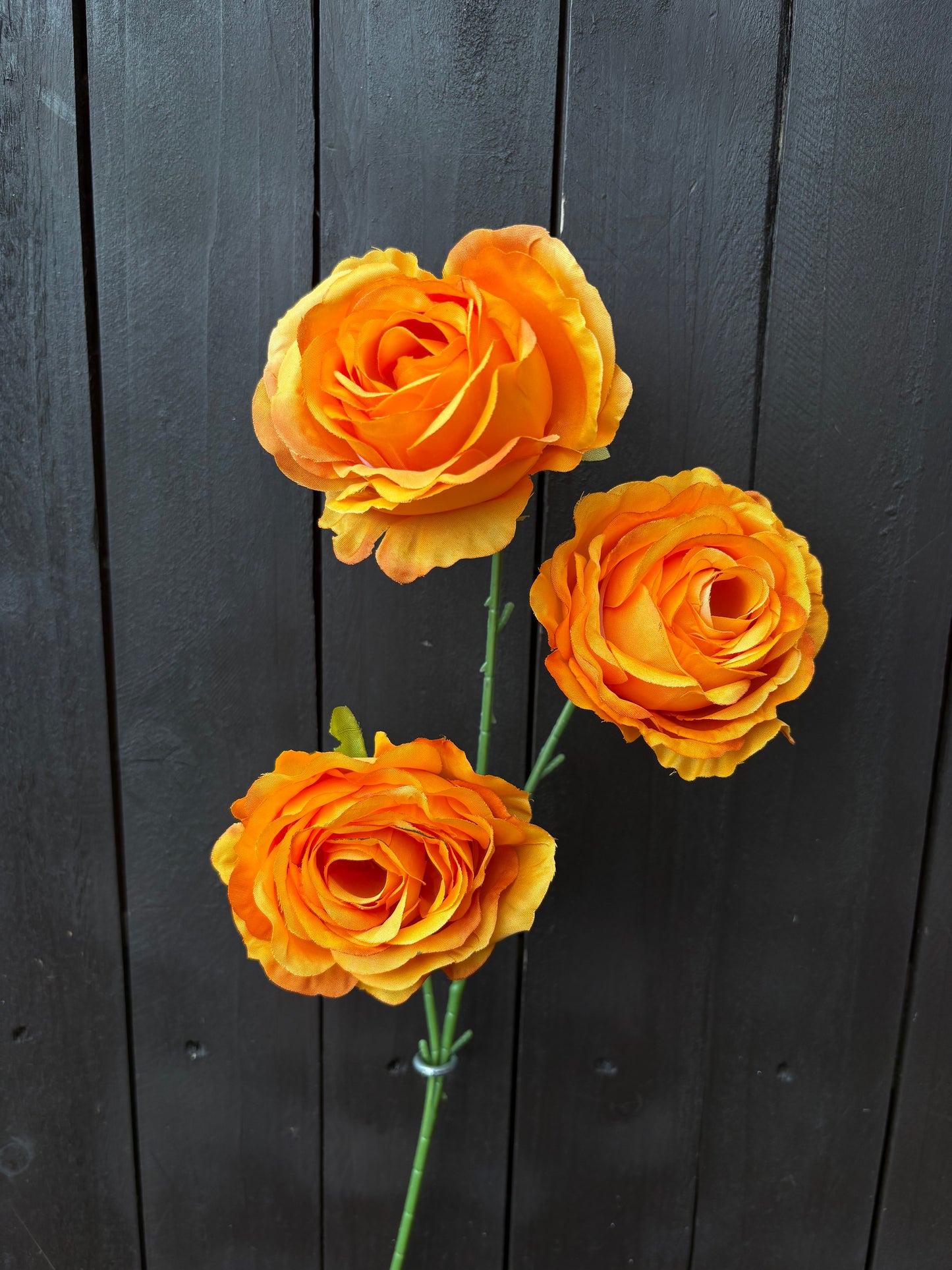 TRIPLE OPEN ROSE STEM ORANGE