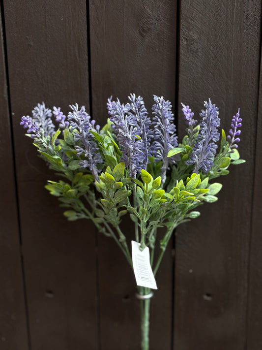 34cm MINI FLOCKED LAVENDER BUSH PURPLE