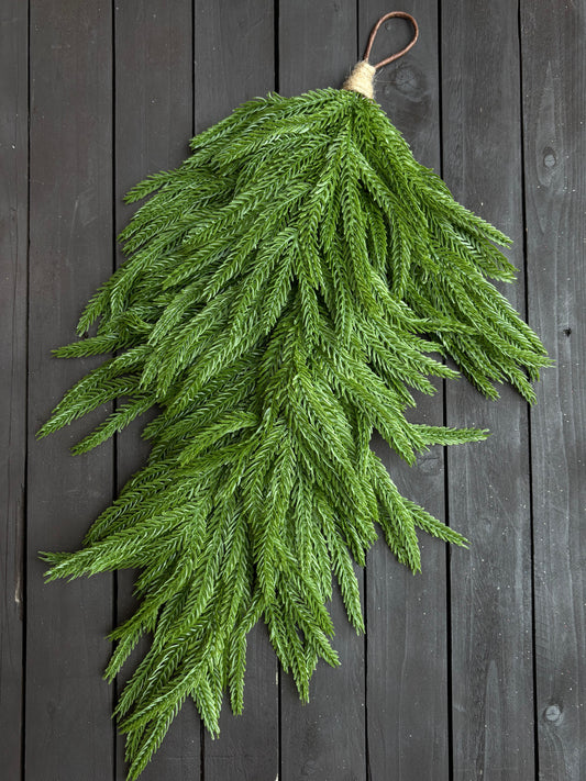 70cm LUXURY WEEPING NORFOLK PINE TEARDROP SWAG