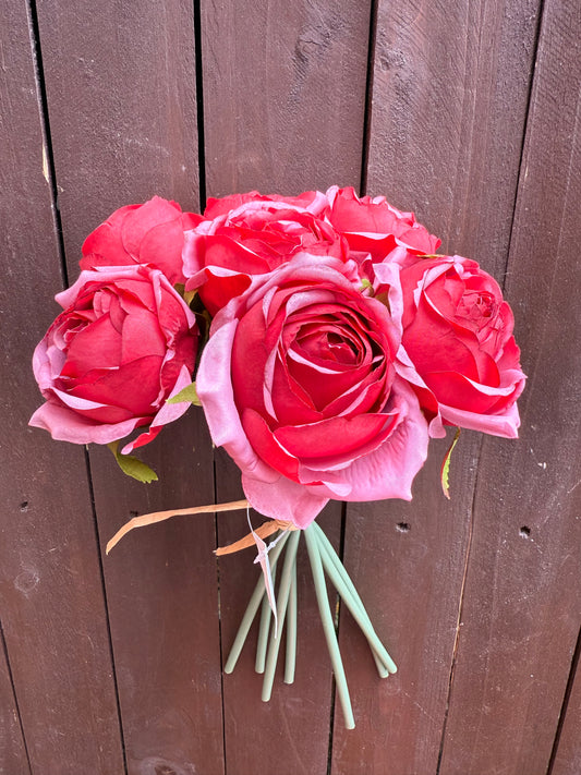 30cm CRUNCH ROSE BUNDLE DARK RED