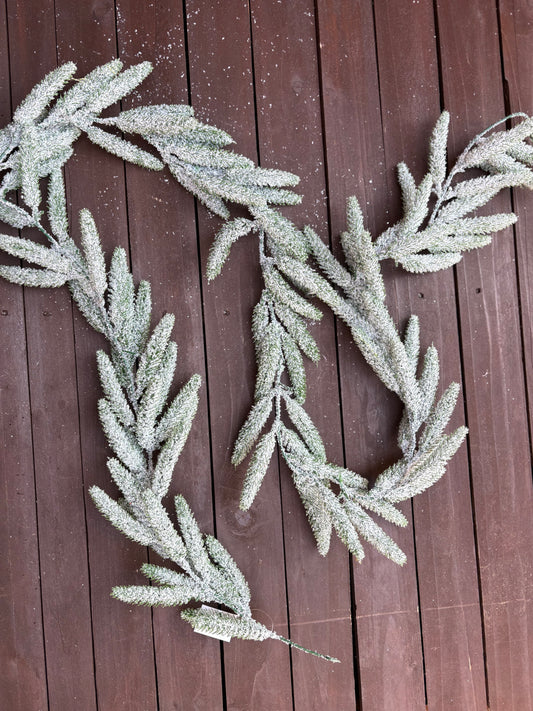 182cm SNOWCAP SPRUCE GARLAND SNOWY GREEN