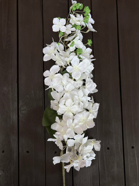 108cm LARGE TRAILING HYDRANGEA BRANCH IVORY