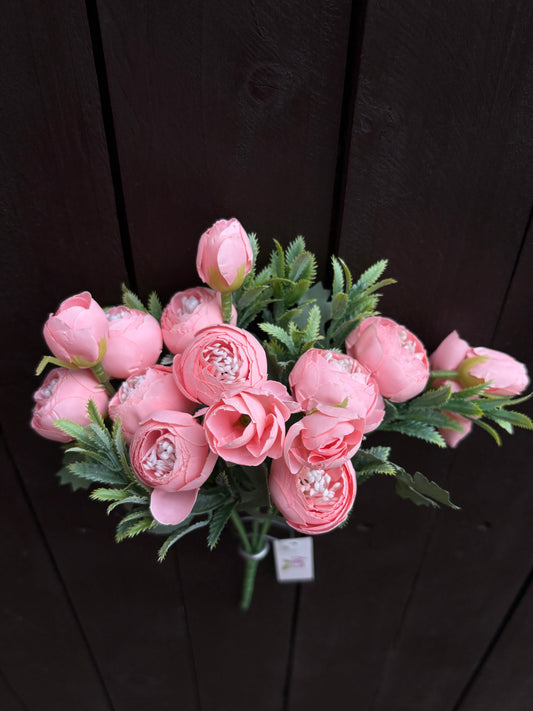 28cm BABY RANUNCULUS BUSH PINK