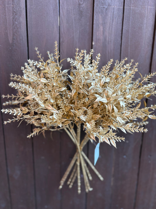 METALLIC HARVEST LEAF SPRIG GOLD (10pcs)