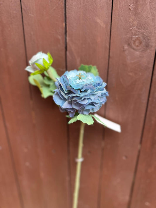 45cm RANUNCULUS SPRAY BLUE