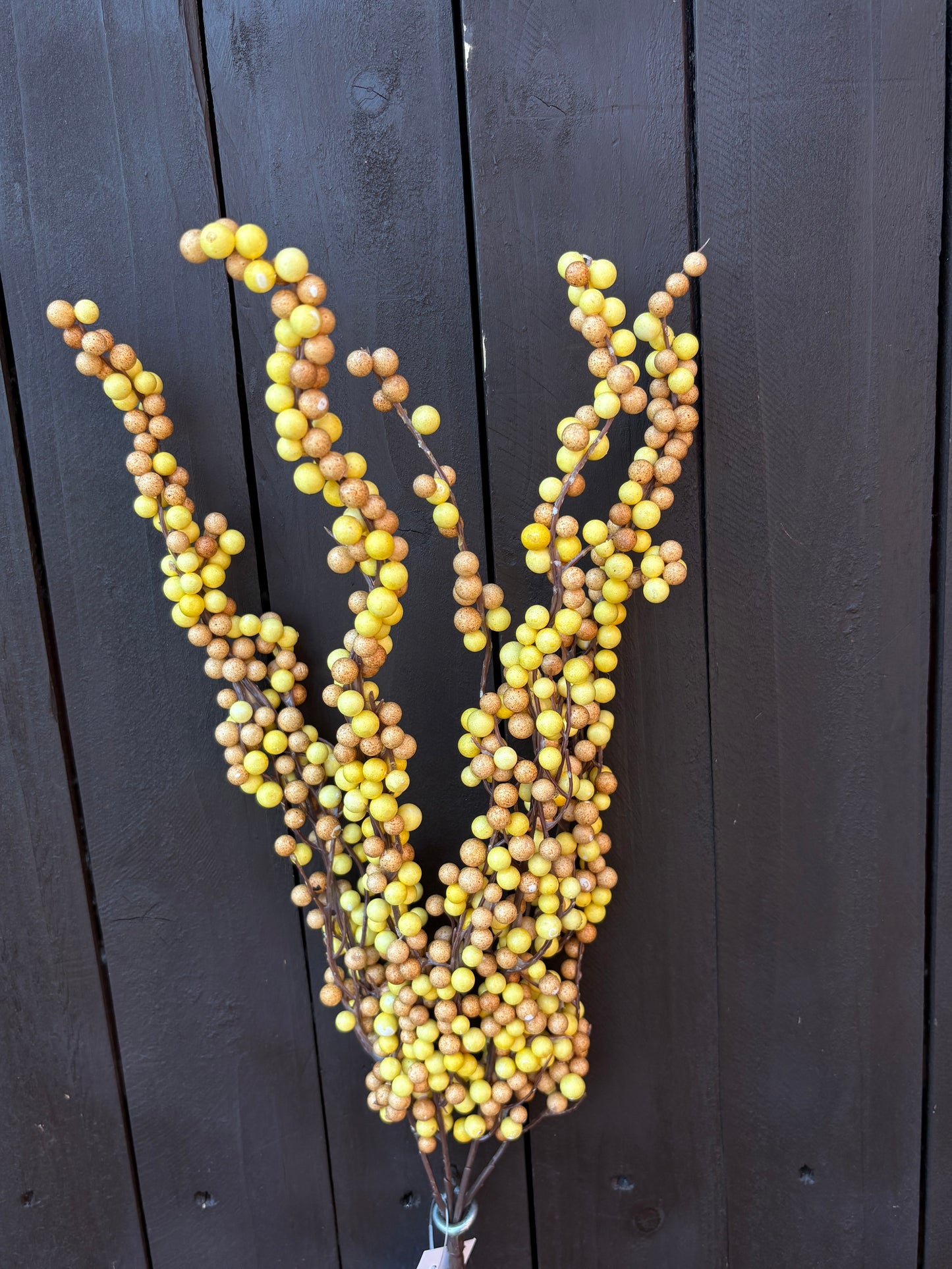 40cm CLUSTER BERRY BUNCH YELLOW/BROWN