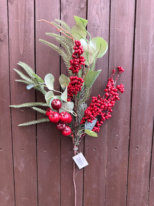 70cm RED APPLE & BERRY BRANCH