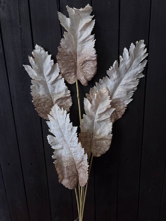 85cm DRIED TOUCH FALL LEAF BUNCH OYSTER