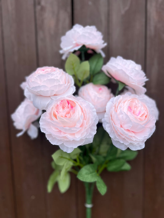 LARGE ENGLISH ROSE BUNCH BLUSH PINK
