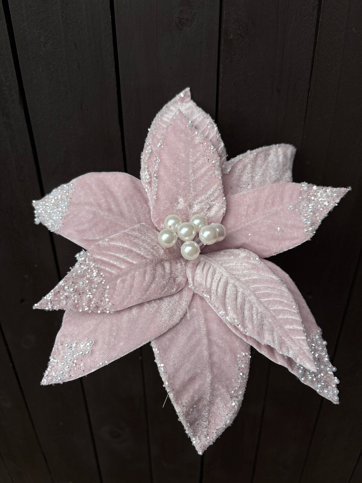 26cm PEARL FROST POINSETTIA PINK