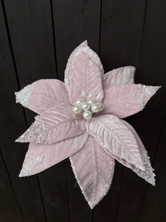 26cm PEARL FROST POINSETTIA PINK