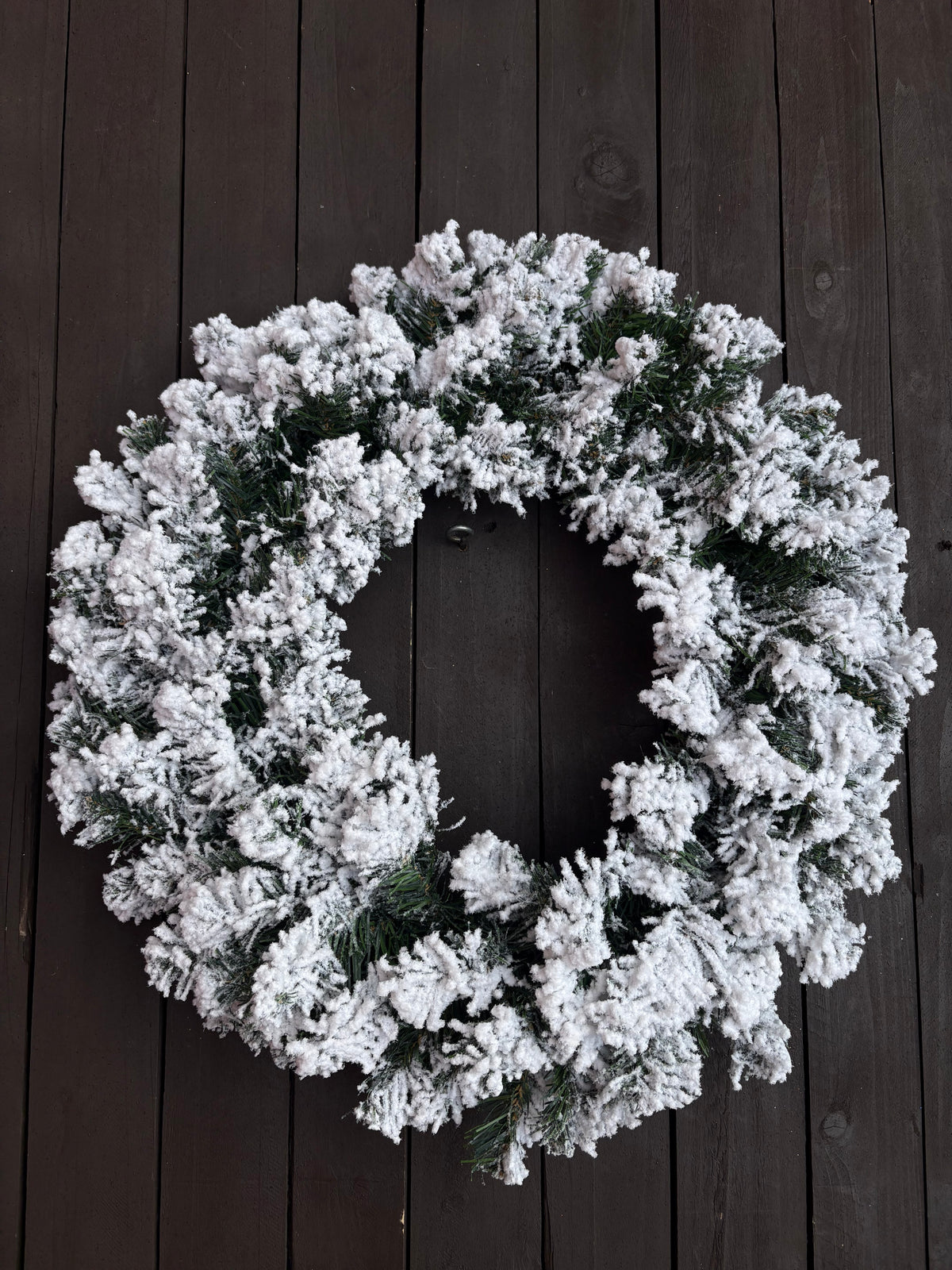 50cm FLOCKED SNOW WREATH
