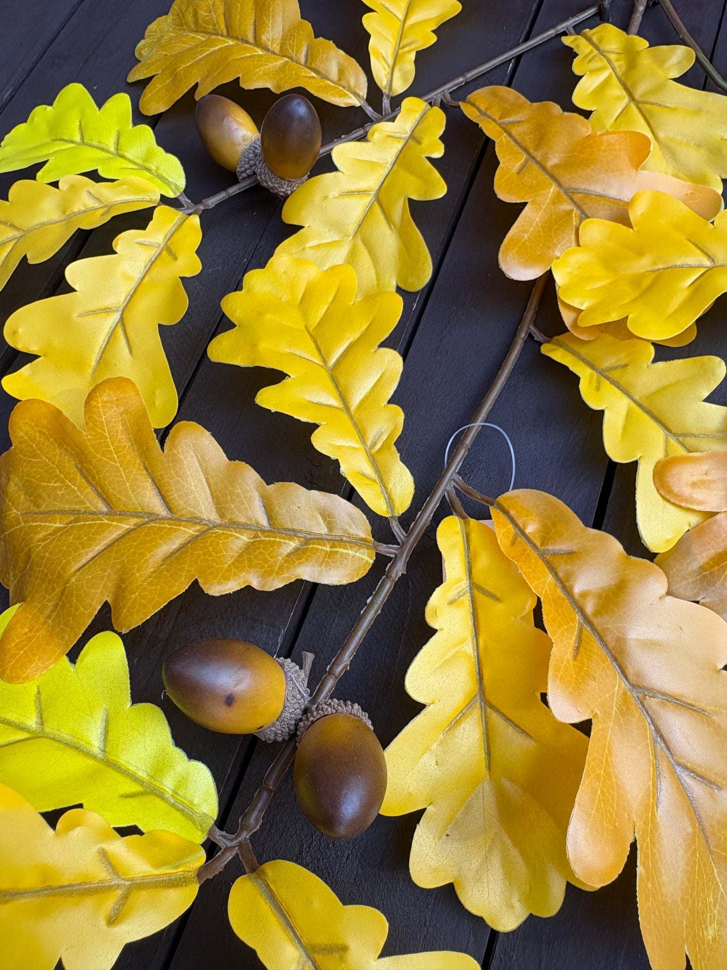 66cm ACORN LEAF BRANCH YELLOW/ORANGE