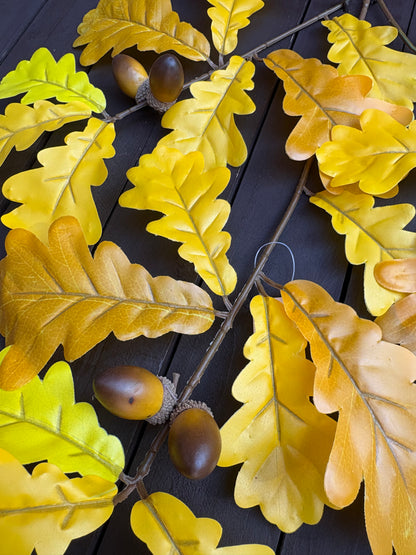 66cm ACORN LEAF BRANCH YELLOW/ORANGE