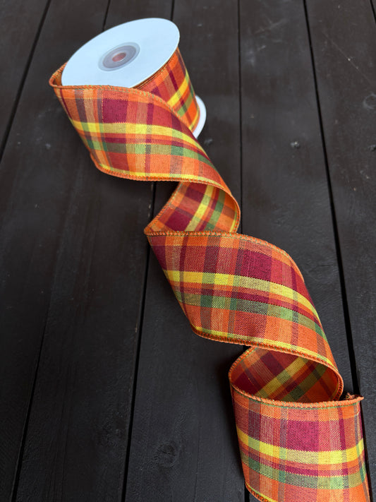 WIRED TARTAN RIBBON ORANGE