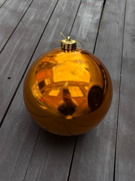 15cm CHRISTMAS BAUBLE COPPER SHINY