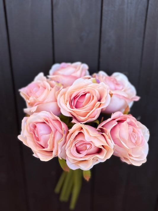31cm OPEN ROSE BUNDLE BUNDLE APRICOT