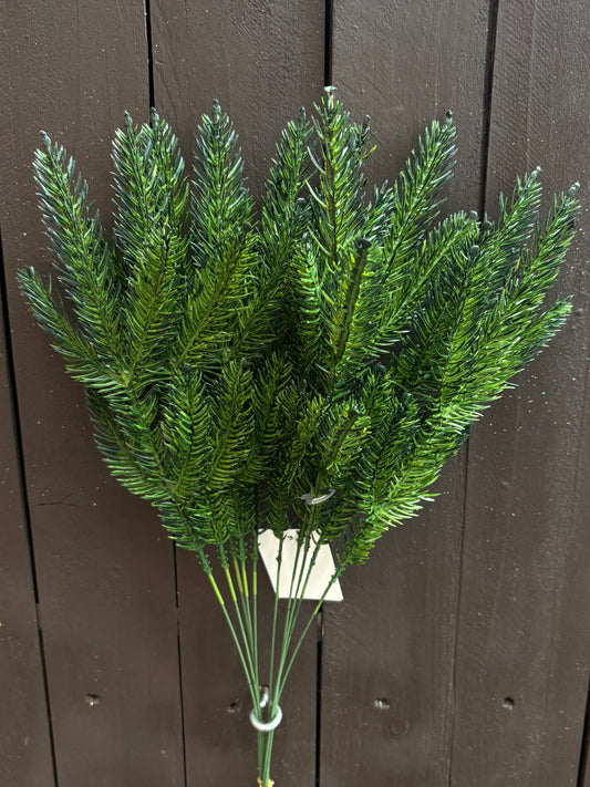 37cm MINI PINE SPRIG BUNDLE x 10 DARK GREEN