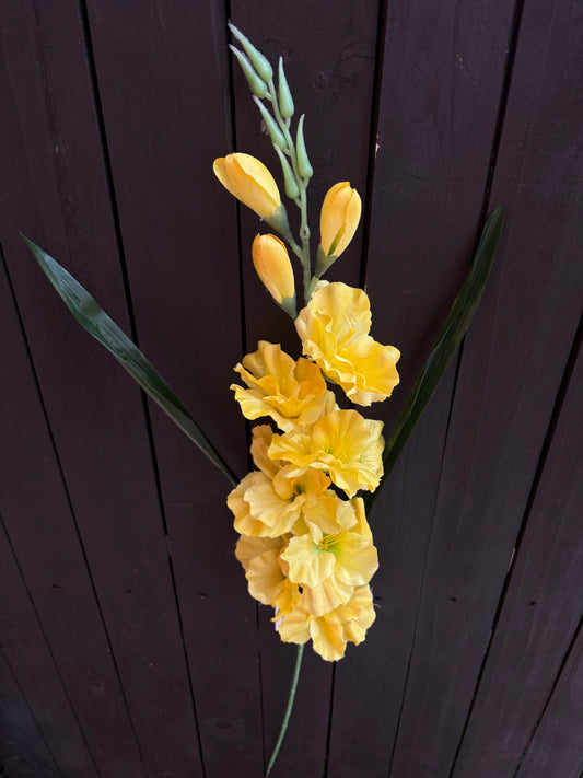 78cm GLADIOLUS SPRAY YELLOW