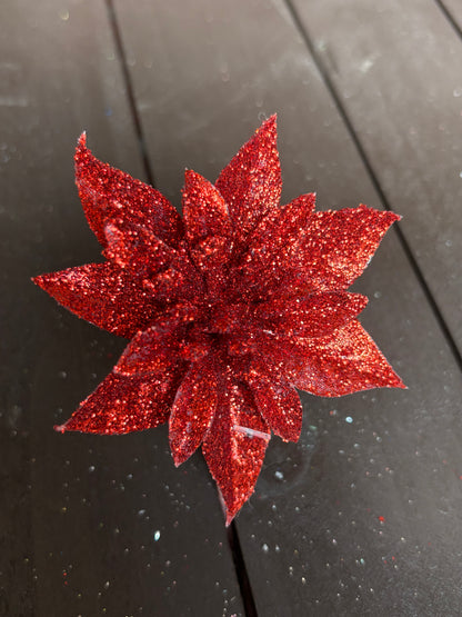 BAG 12cm SINGLE POINSETTIA x 12pcs RED