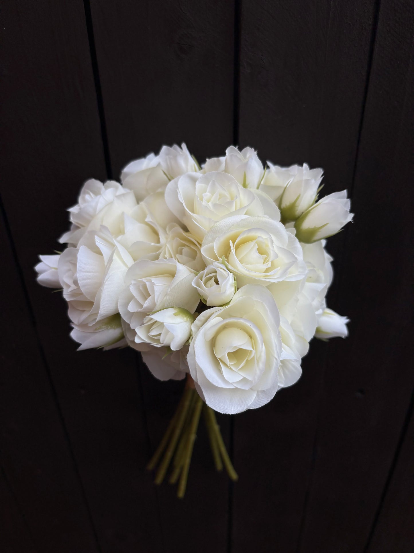 30cm MINI ROSE & ROSEBUD BUNDLE IVORY