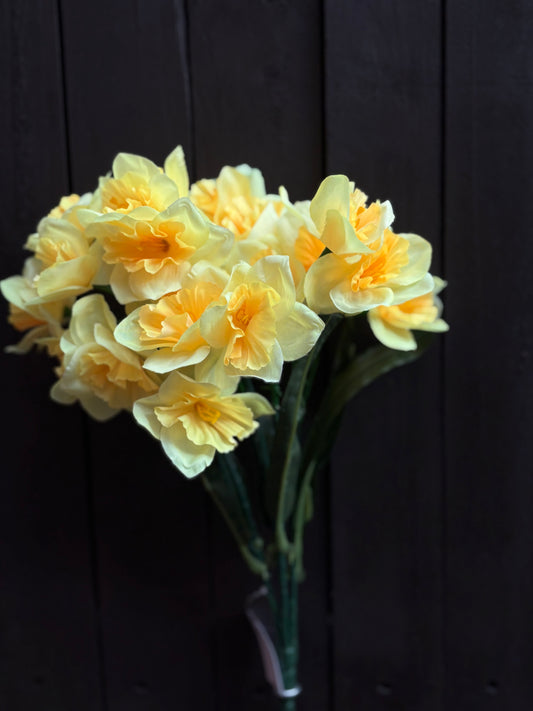 40cm DAFFODIL BUSH (18 HEADS) YELLOW