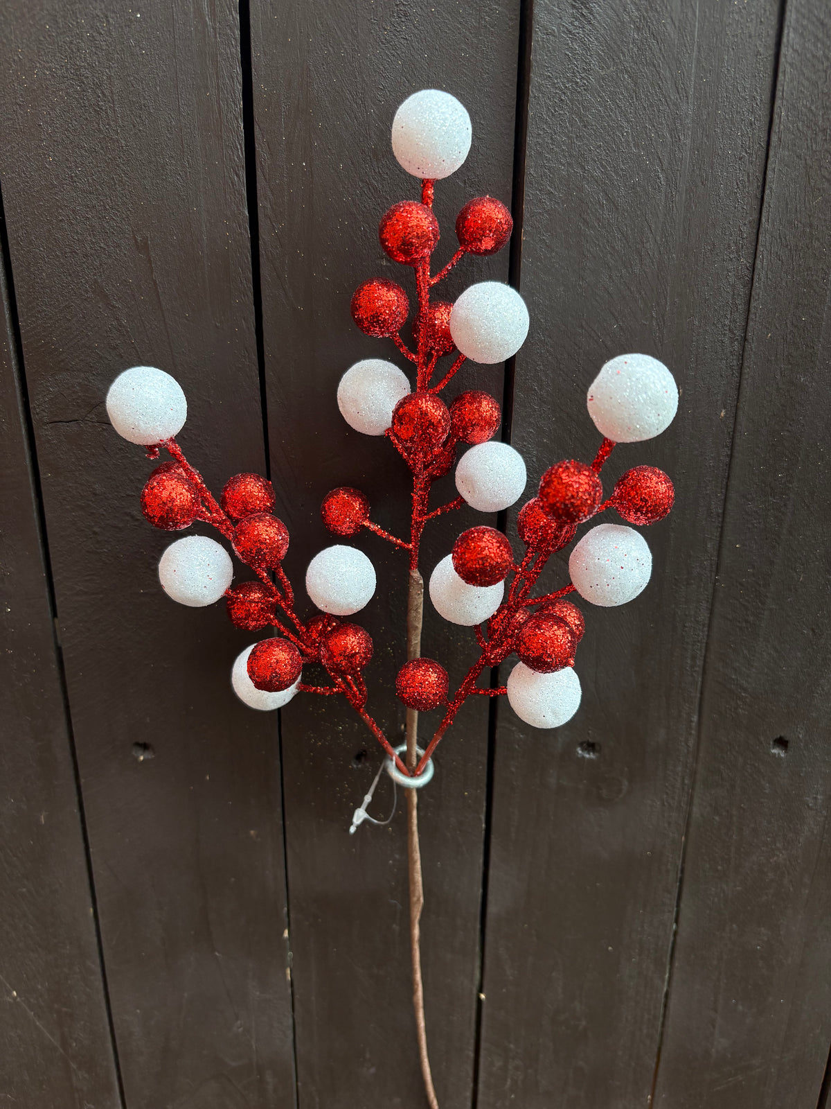 36cm GLITTER BALL PICK RED/WHITE