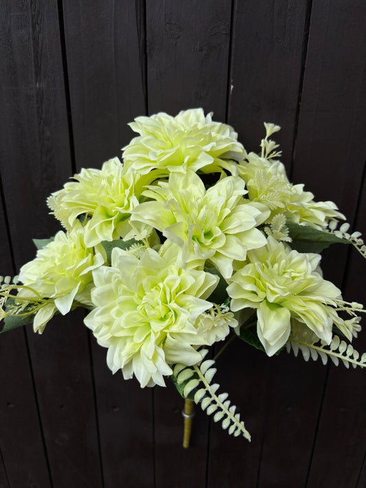 7 HEAD DAHLIA BUNCH LIME GREEN