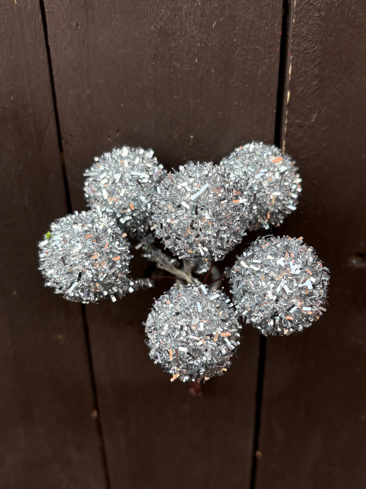13cm SPARKLE BERRY PICK SILVER