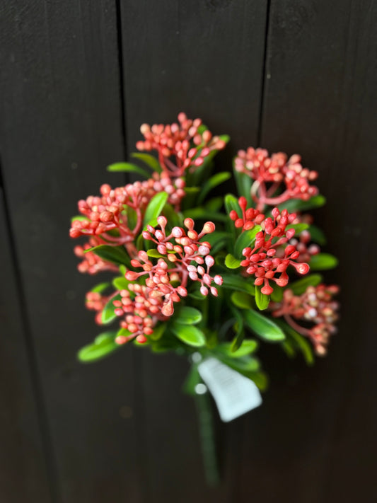 30cm PLASTIC BERRY BUSH PINK