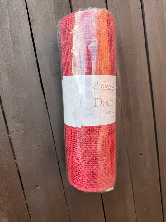 DECOMESH BURLAP 25cm x 4.57m RED
