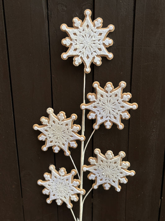 80cm GINGERBREAD SNOWFLAKE STEM