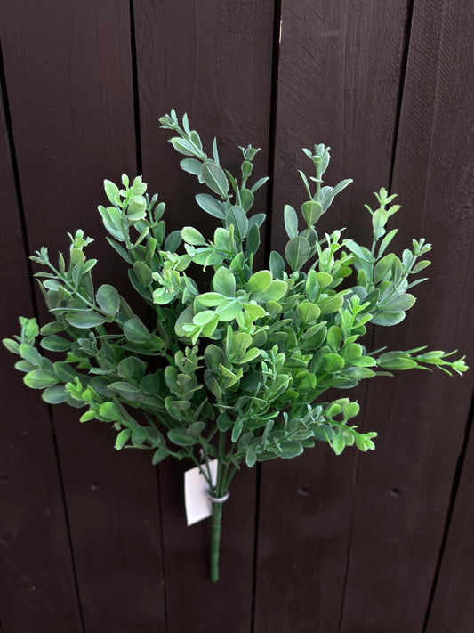 37CM PLASTIC MINI LEAF BUSH TWO TONE GREEN