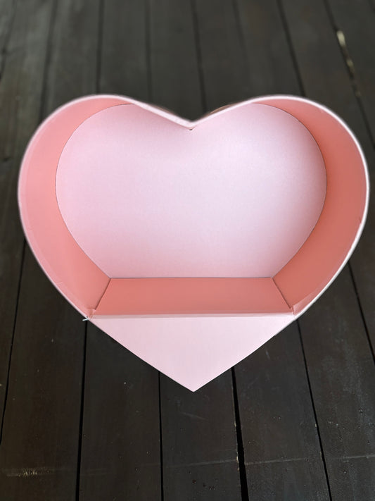 24.5cm HEART FLOWER BOX WITH STAND PINK
