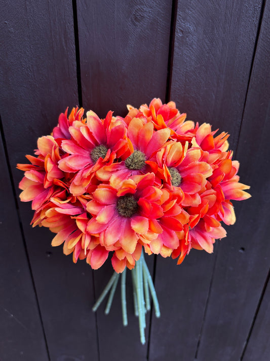 30cm MINI GERBERA BUNDLE BURNT ORANGE