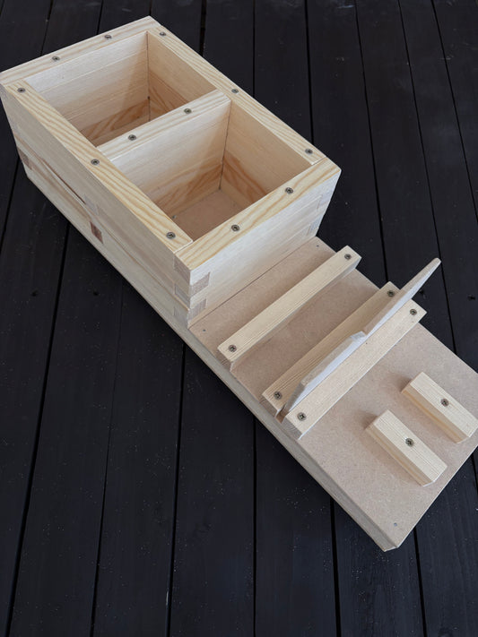 GLUE GUN WOODEN HOLDER - DOUBLE COMPARTMENT FOR GLUE STICKS