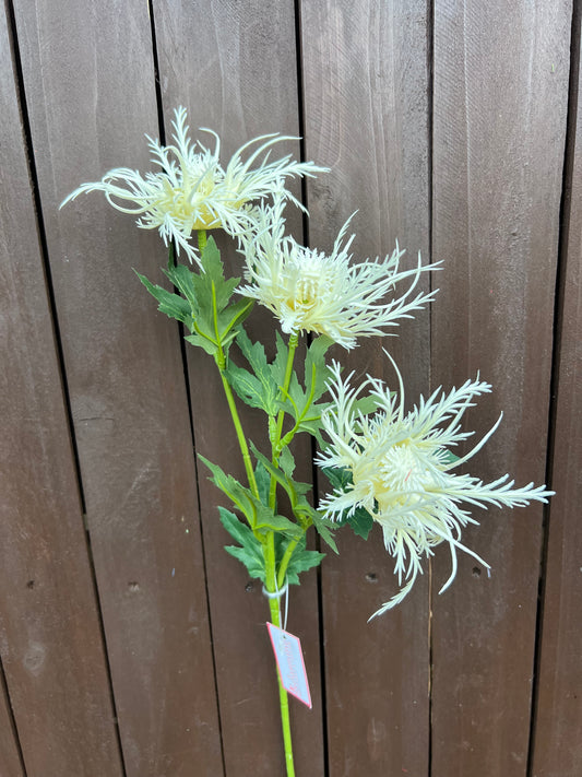 67cm SPIDER THISTLE SPRAY IVORY