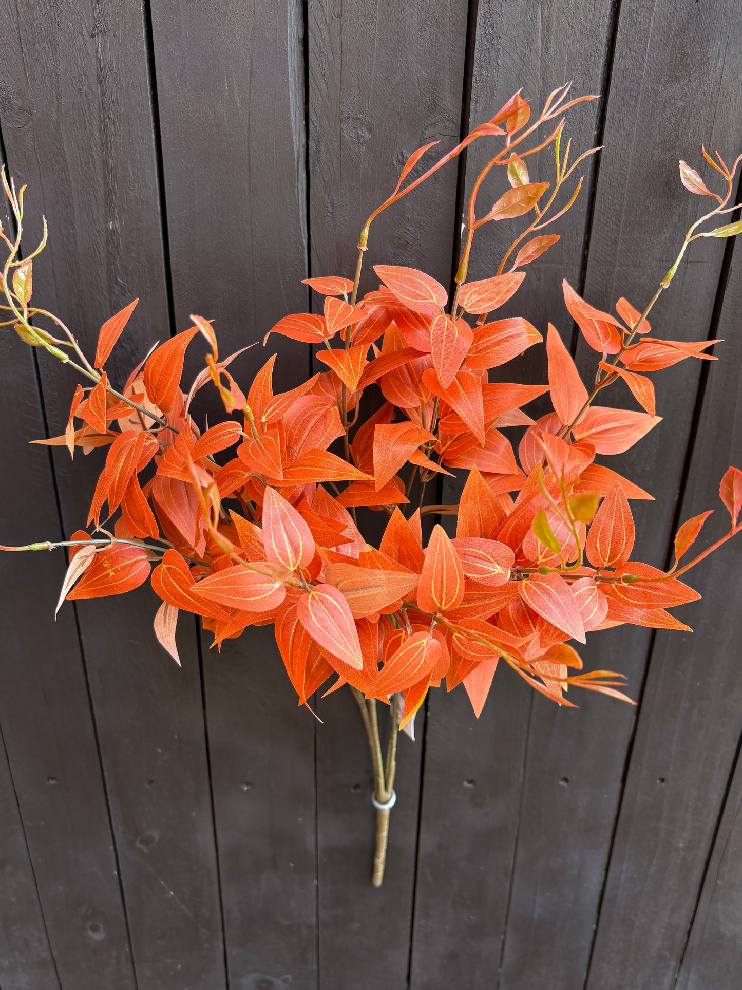 58cm ITALIAN RUSCUS BUSH FOLIAGE ORANGE/BROWN