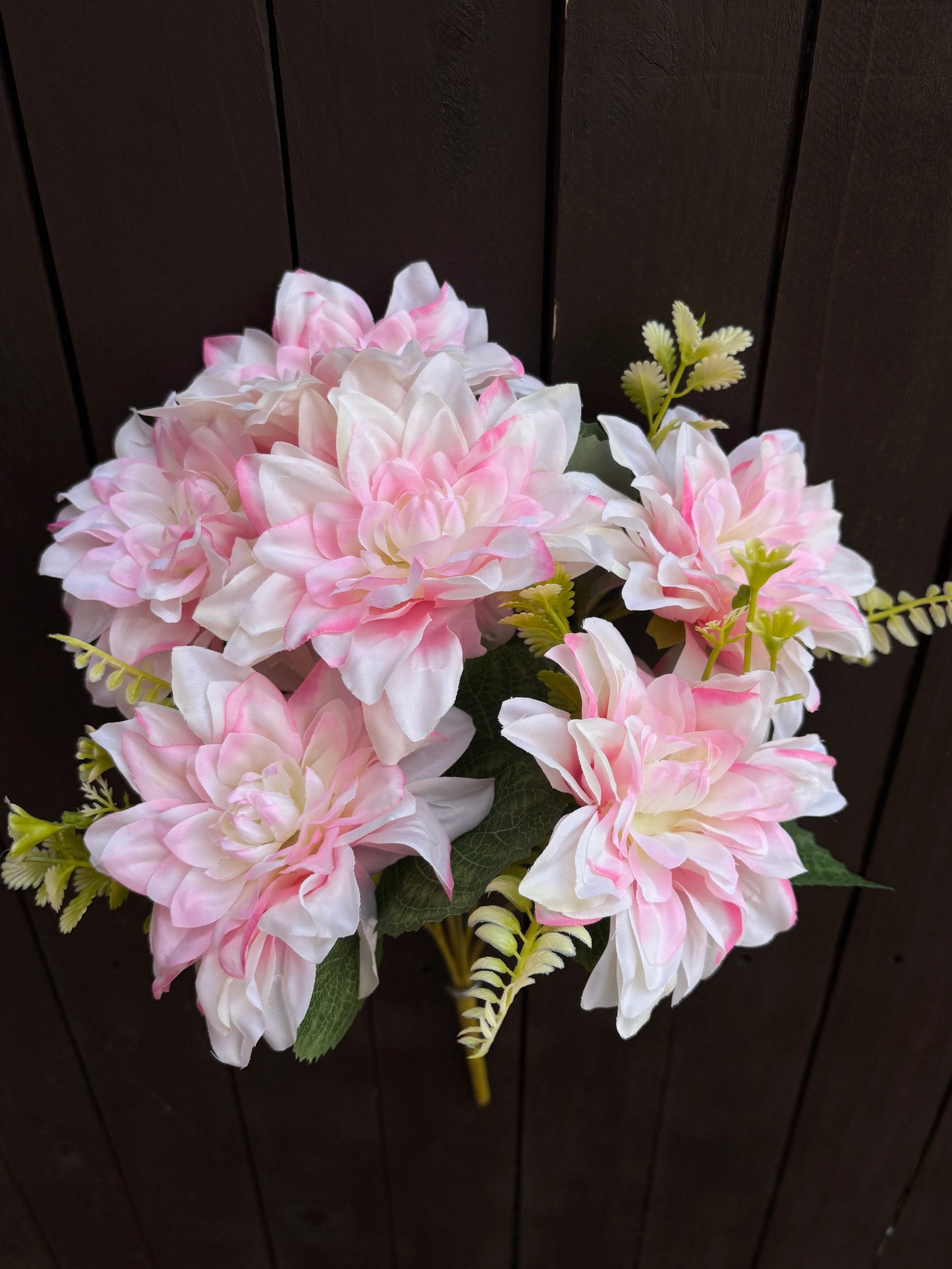 7 HEAD DAHLIA BUNCH PINK/IVORY MIX