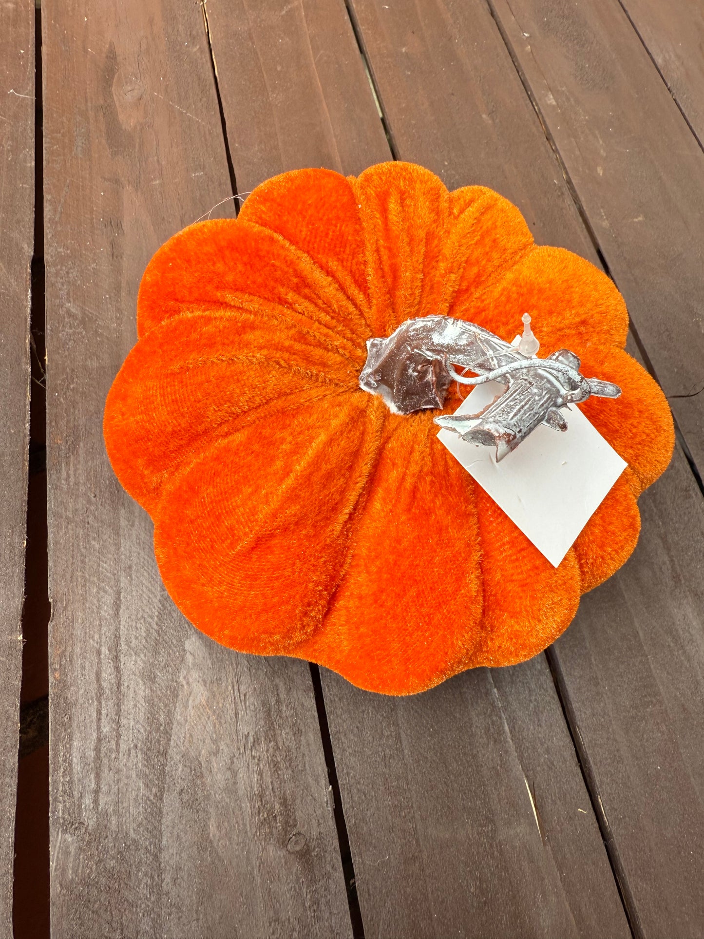 14CM MEDIUM SINGLE VELVET PUMPKIN DARK ORANGE