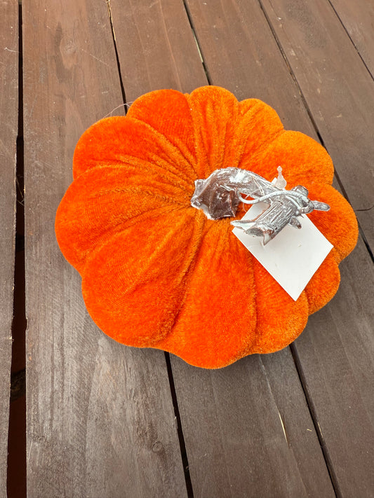 14CM MEDIUM SINGLE VELVET PUMPKIN DARK ORANGE