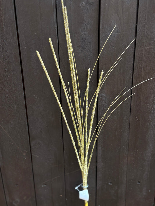66cm GLITTERED GRASS SPRAY GOLD