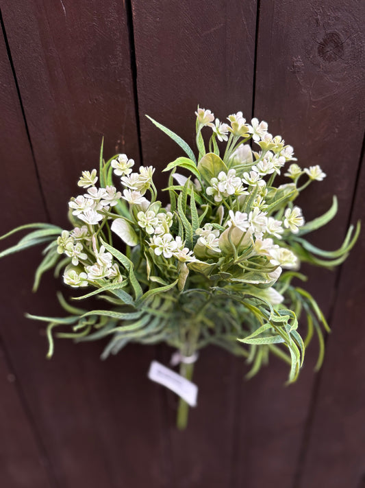 MINI FLOWER FOLIAGE & FERN WHITE