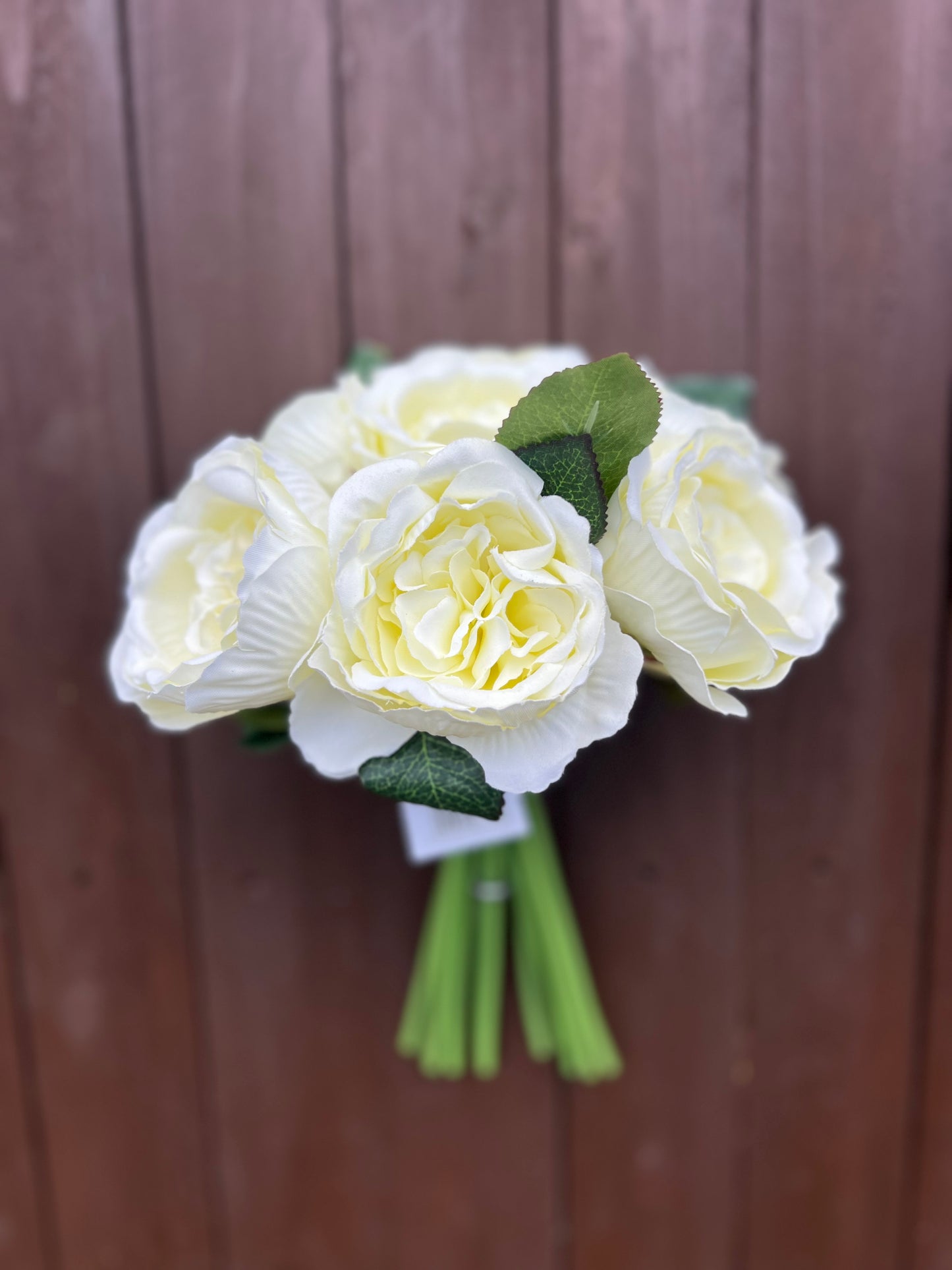 27cm CABBAGE ROSE BUNDLE IVORY (7 STEMS)